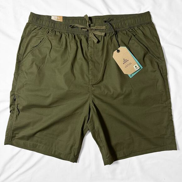 Prana Other - Prana Double Peak Elastic E-Waist Shorts Men XL (35-36) 8" Inseam Green NWT